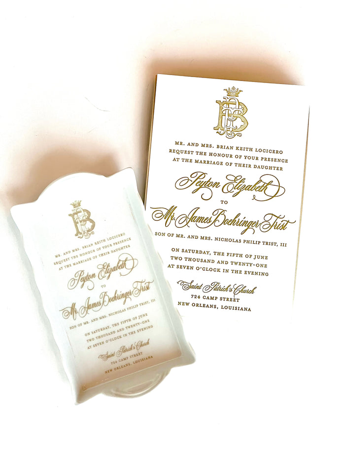 Keepsake Wedding Invitation Porcelain Jewelry Tray