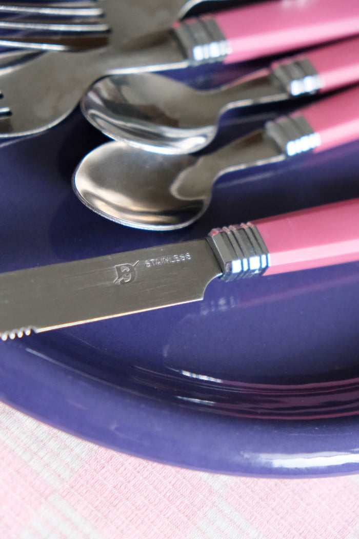 Pink cutlery set - 24 pieces