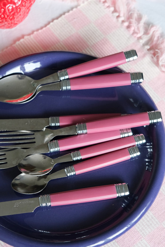 Pink cutlery set - 24 pieces