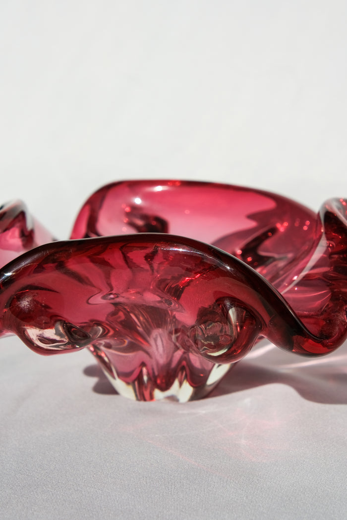 Pink glass bowl