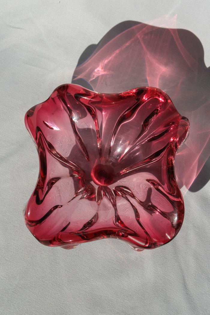 Pink glass bowl