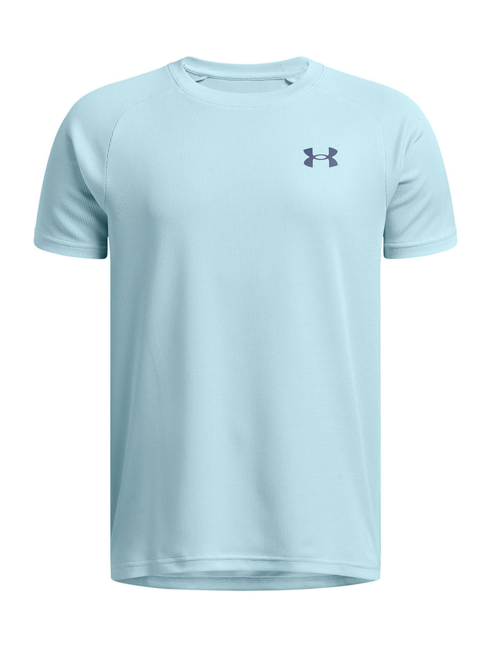 Polera manga corta Under Armour tech azul para niños