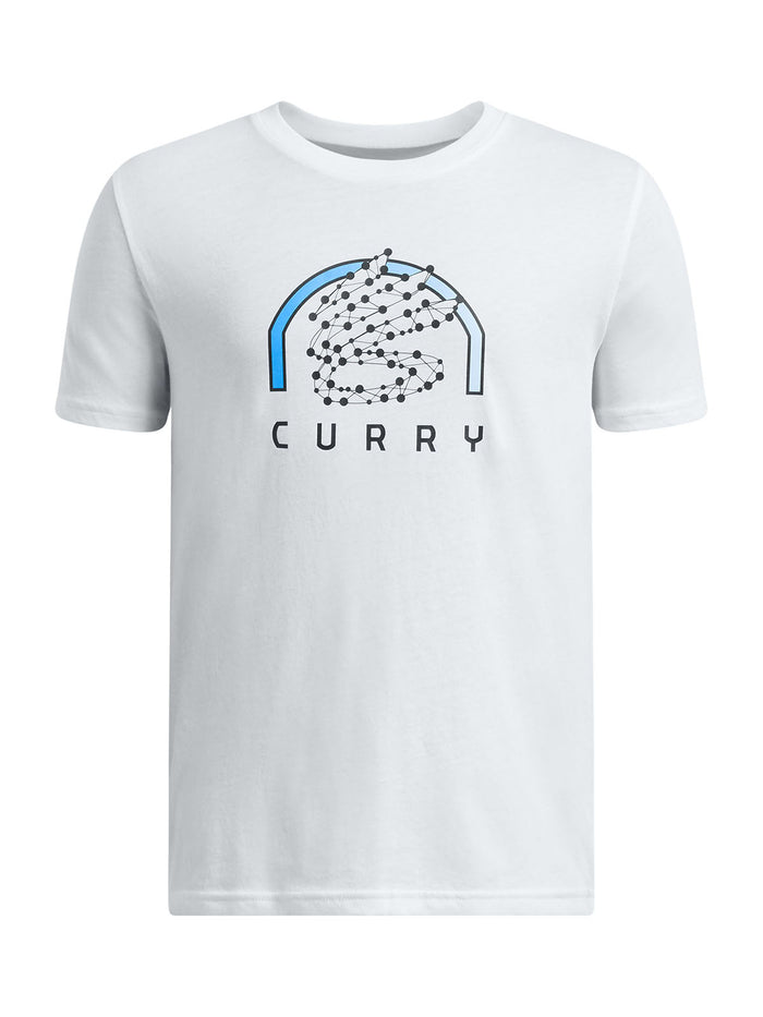 Polera manga corta Curry Trend blanco para niños Under Armour