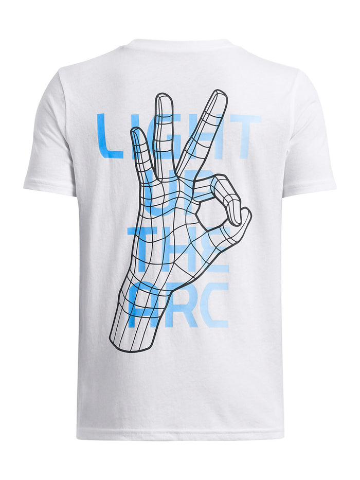 Polera manga corta Curry Trend blanco para niños Under Armour