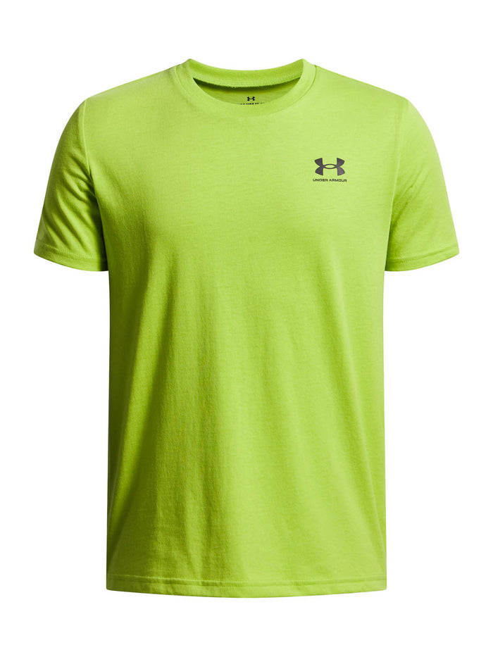 Polera manga corta Lifestyle para Niño Left chest Verde Under Armour