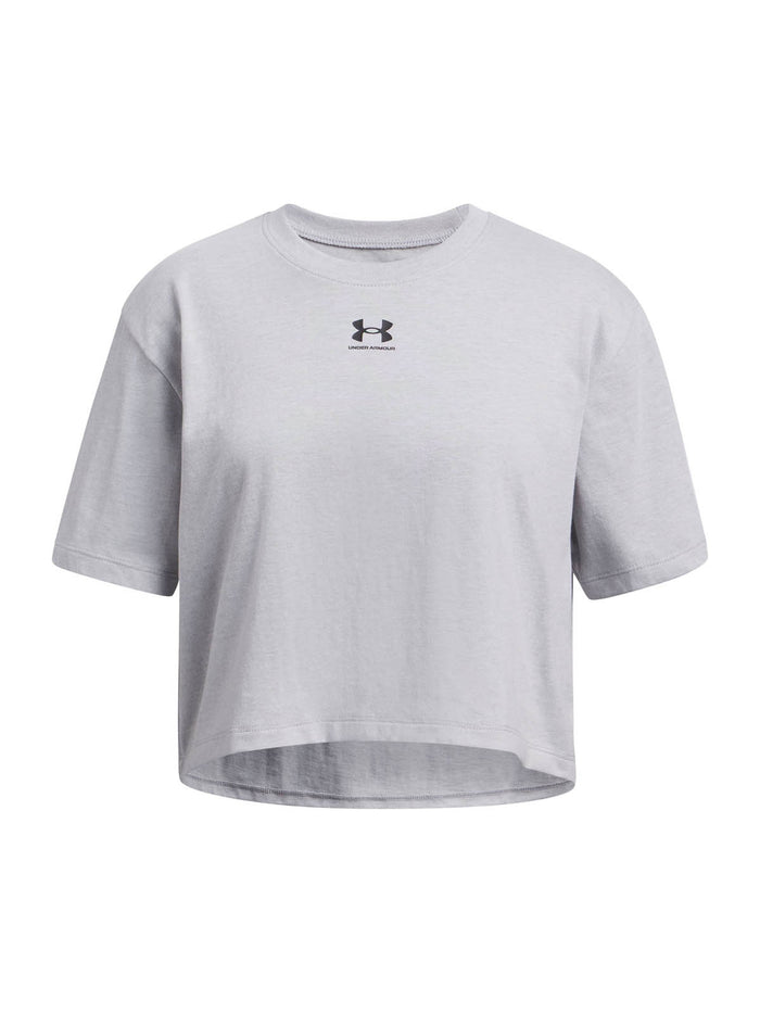 Polera manga corta Lifestyle para niña Rival gris Under Armour