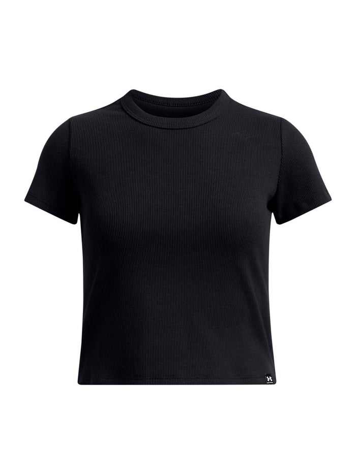 Polera manga corta Lifestyle para niña Rival Rib negro Under Armour