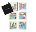 Pool Day Cocktail Napkins in White & Multi