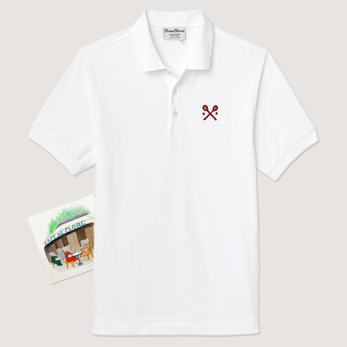 Racquets Polo (Racquets Polo - White with Burgundy)