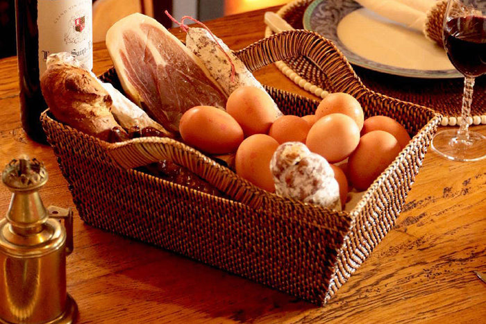 Rectangular Bread Basket with Handles