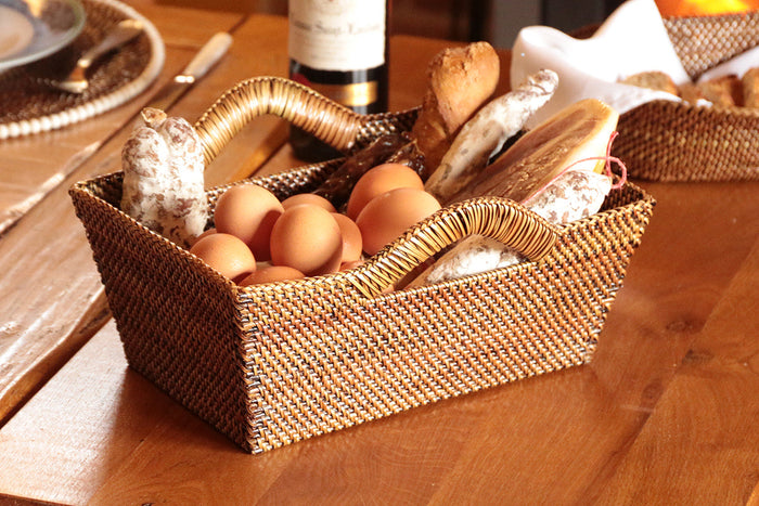 Rectangular Bread Basket with Handles