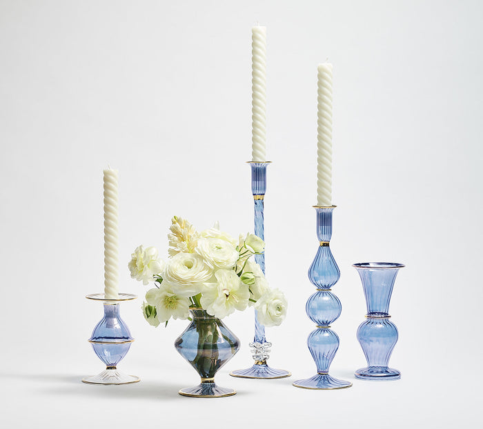 Ripple Candle Holder in Blue