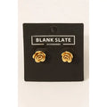Rose Stud Earrings- Assorted - Silver