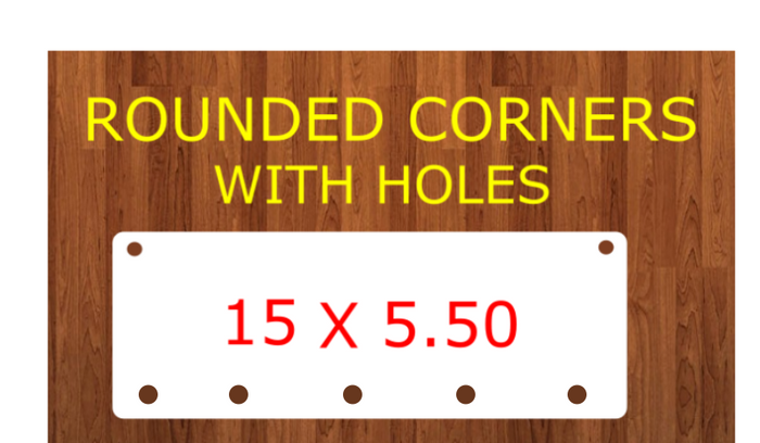 ROUNDED - Rectangle bar WITH top holes (5 Bottom holes) -  Sublimation Blank MDF Single Sided