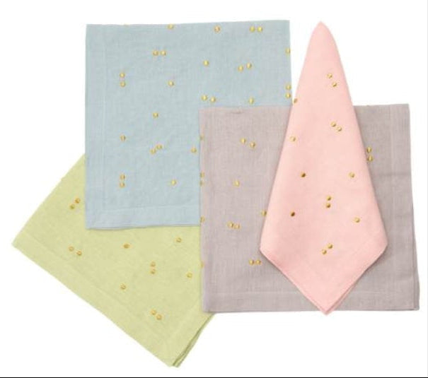 Scattered Gold Dots Embroidered Napkin