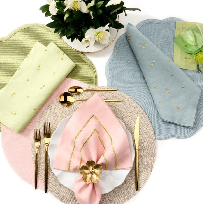 Scattered Gold Dots Embroidered Napkin