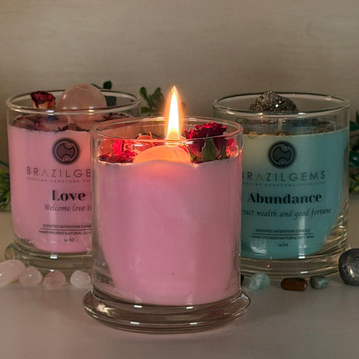 Scented Intention Candle with Crystals | STRESS RELIEF, 14 oz #2210AMRQ