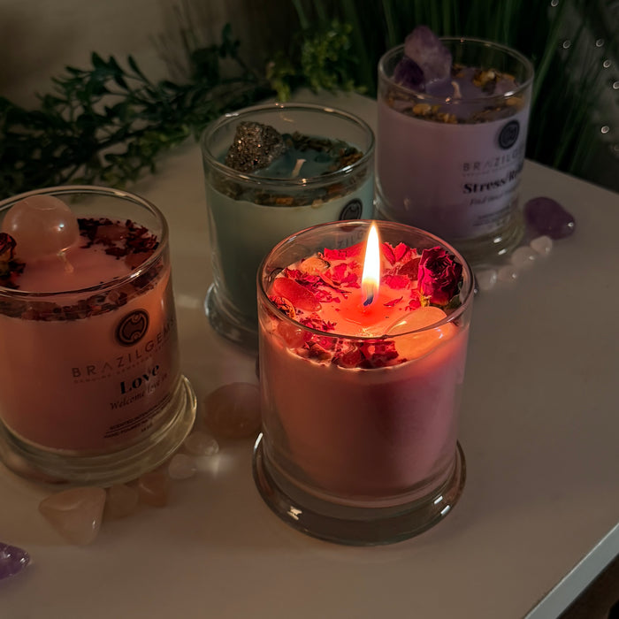 Scented Intention Candle with Crystals | STRESS RELIEF, 14 oz #2210AMRQ