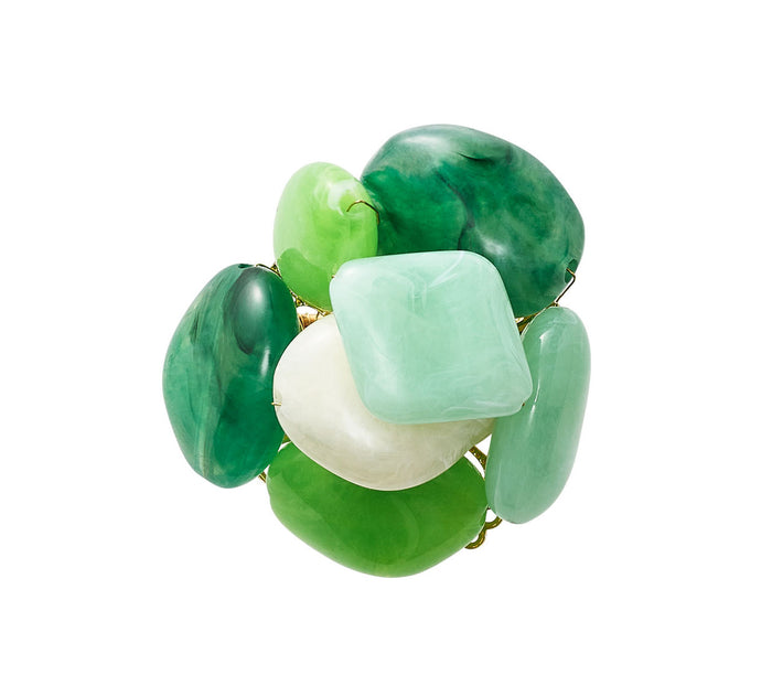 Sea Stone Napkin Rings in Green, Set of 4 by Kim Seybert
