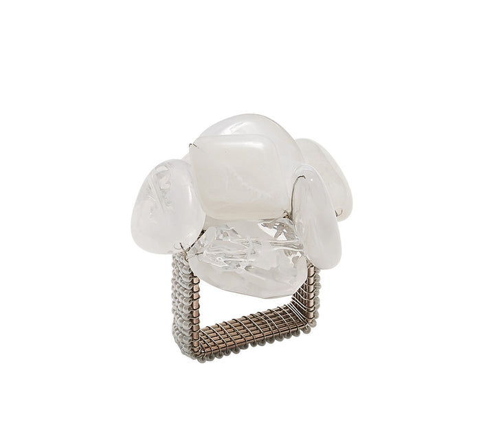 Sea Stone Napkin Ring in White