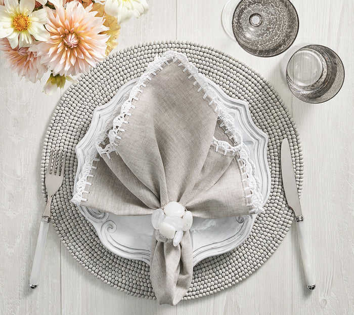 Sea Stone Napkin Ring in White