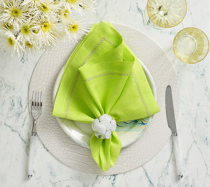 Sea Stone Napkin Ring in White