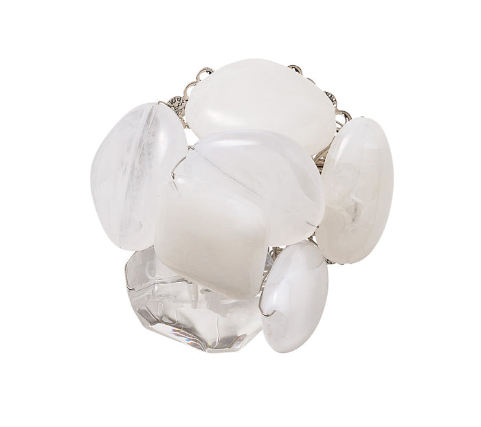 Sea Stone Napkin Ring in White