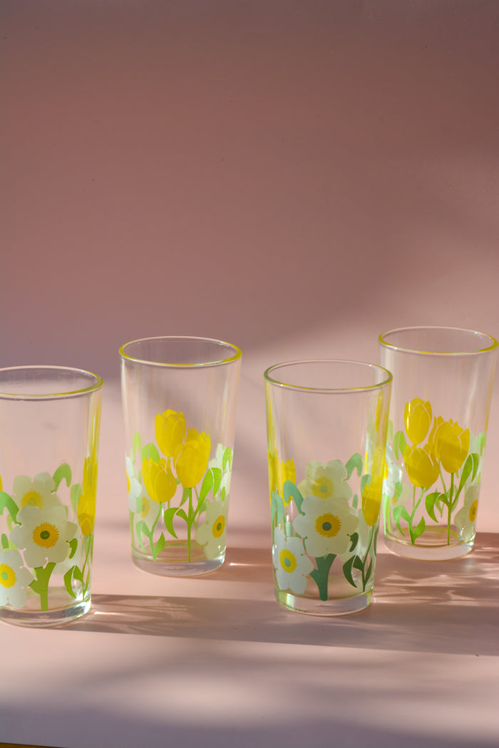 Set of four lemonade glasses