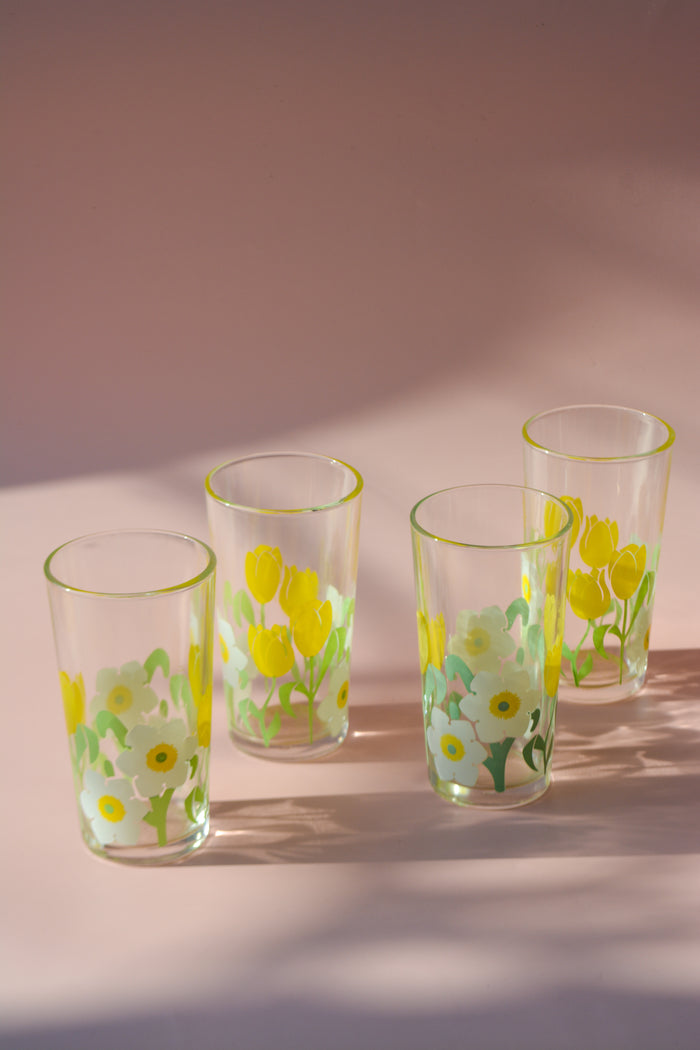 Set of four lemonade glasses
