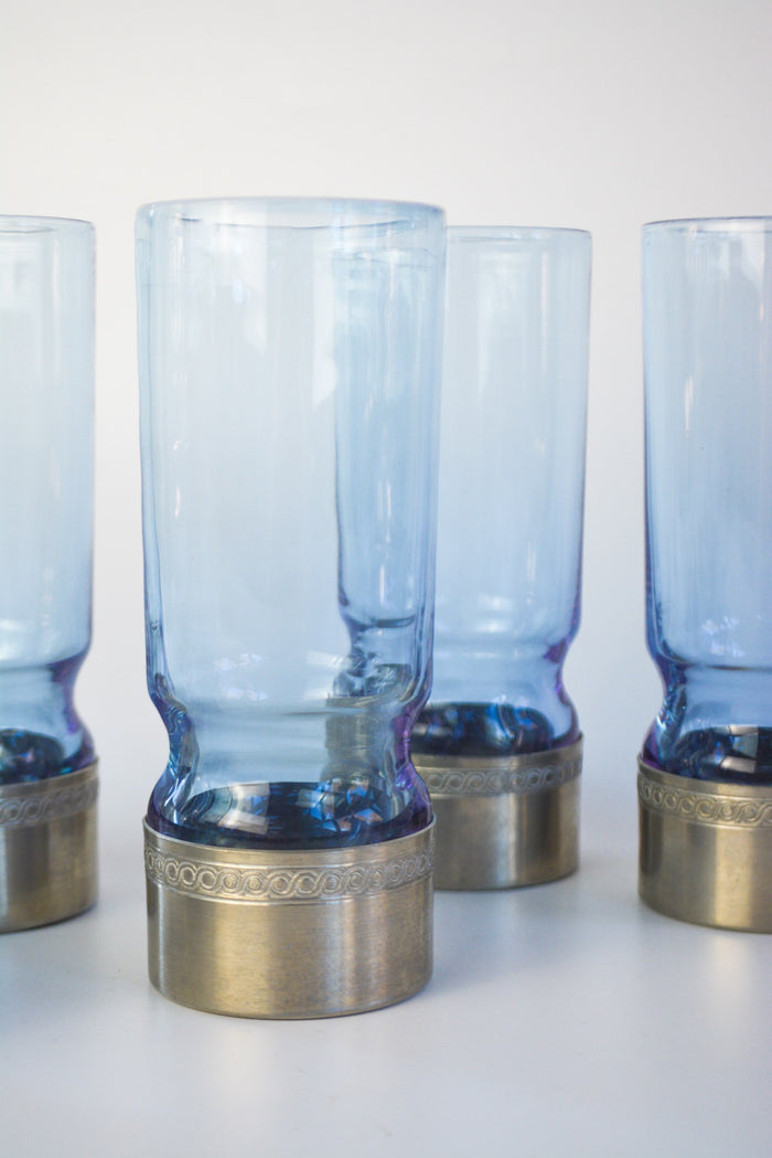 Set of six alexandrite longdrink glasses