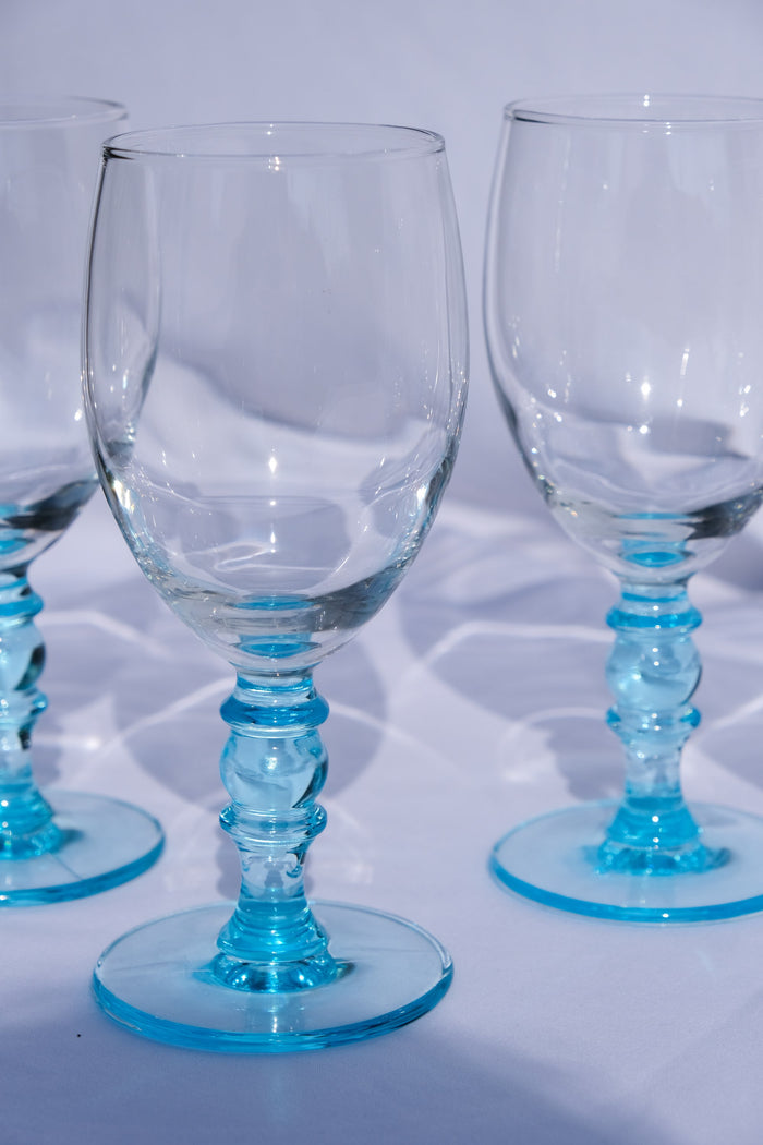 Set of six wine glasses