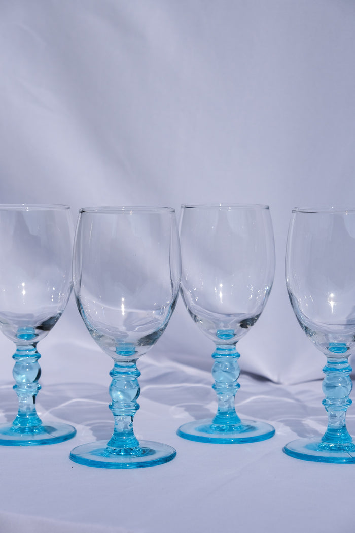 Set of six wine glasses