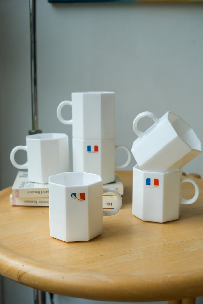 Set of two Arcoroc mugs