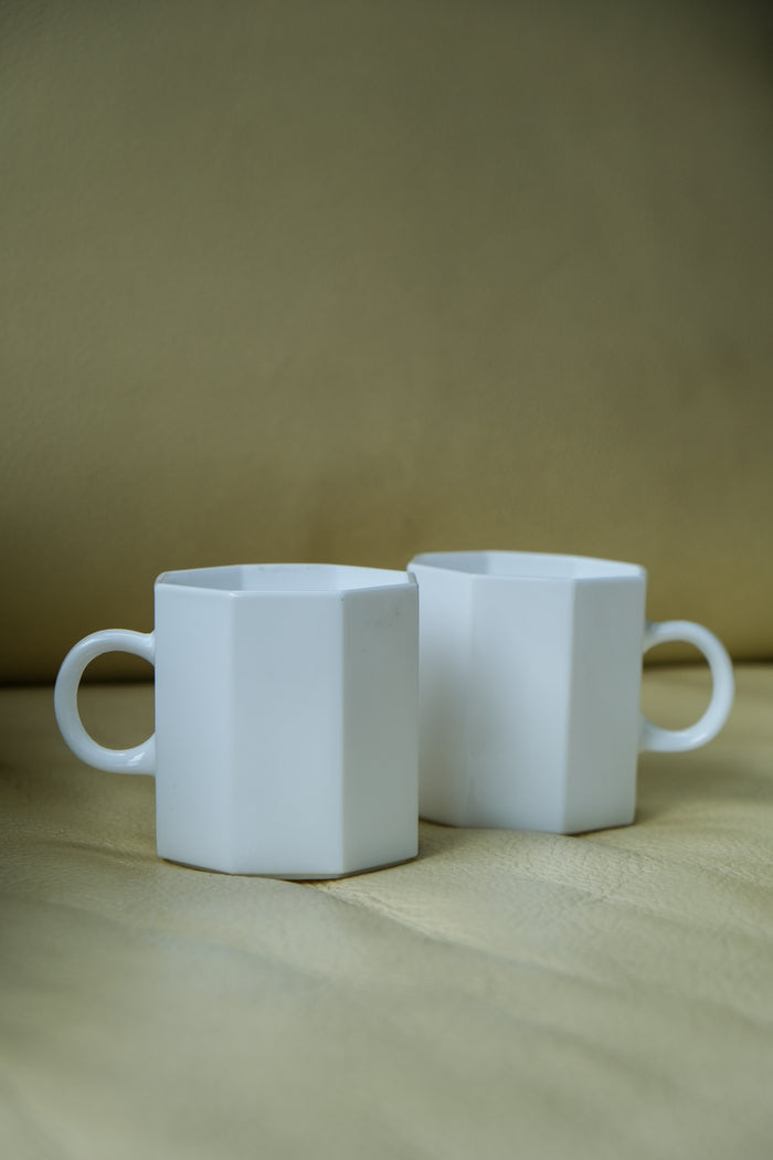 Set of two Arcoroc mugs