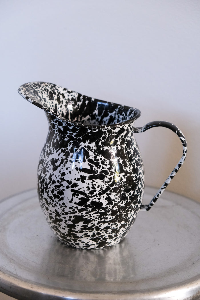 Splatter enamel pitcher