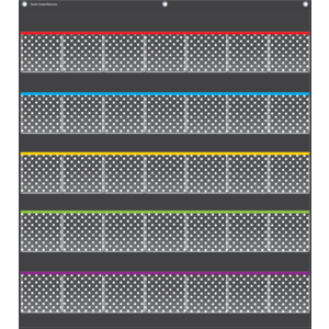 Teacher Created Black Polka Dots Storage Pocket Chart, 35 Pockets (TCR 20750)