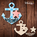 Welcome Anchor with Starfish (Layered or Etched)