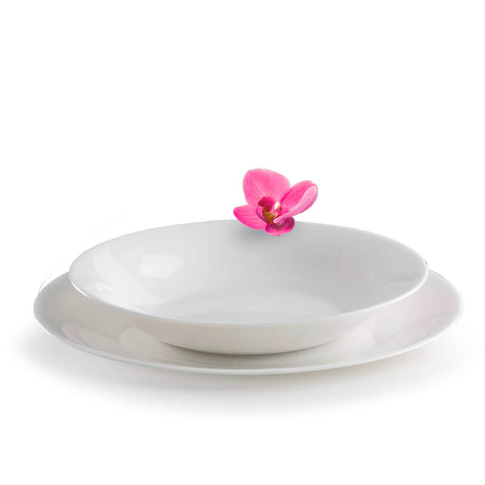 White Moon Bianco Set Piatti Tavola 12 Pezzi Opal Glass
