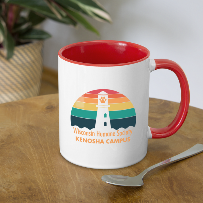 WHS Kenosha Logo Contrast Coffee Mug - white/red