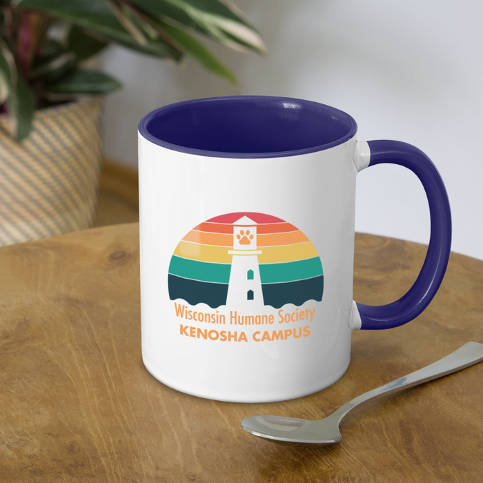 WHS Kenosha Logo Contrast Coffee Mug - white/cobalt blue