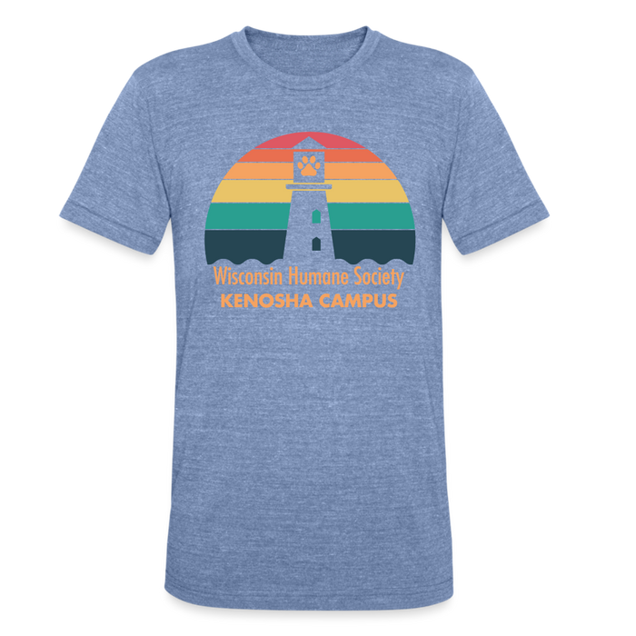 WHS Kenosha Logo Tri-Blend T-Shirt - heather blue