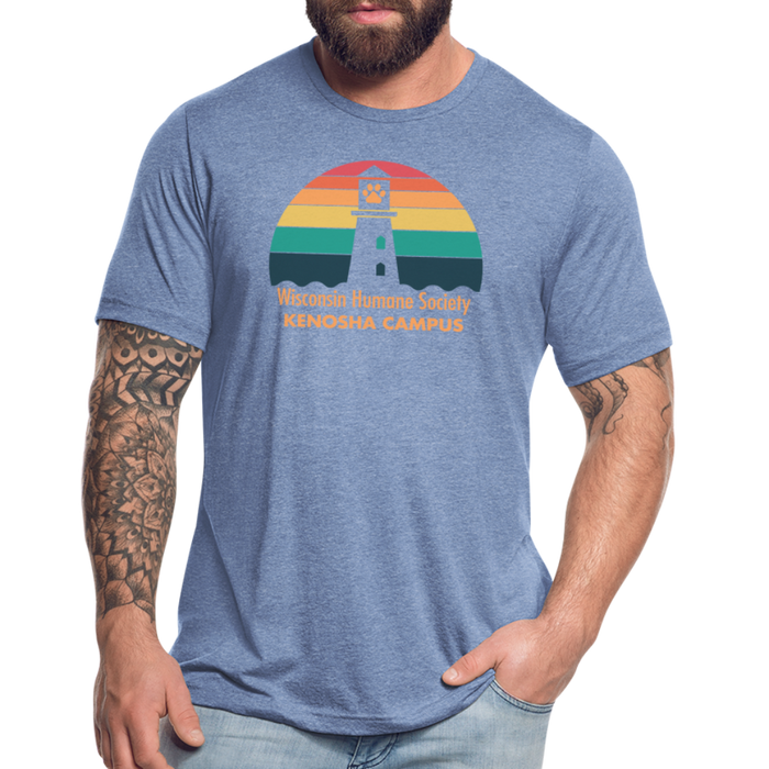 WHS Kenosha Logo Tri-Blend T-Shirt - heather blue