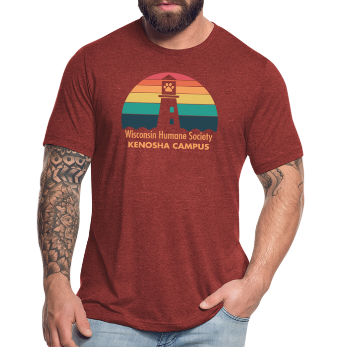 WHS Kenosha Logo Tri-Blend T-Shirt - heather cranberry