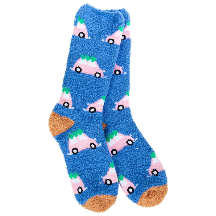 World's Softest Christmas Bug Cozy Crew Socks - Blue